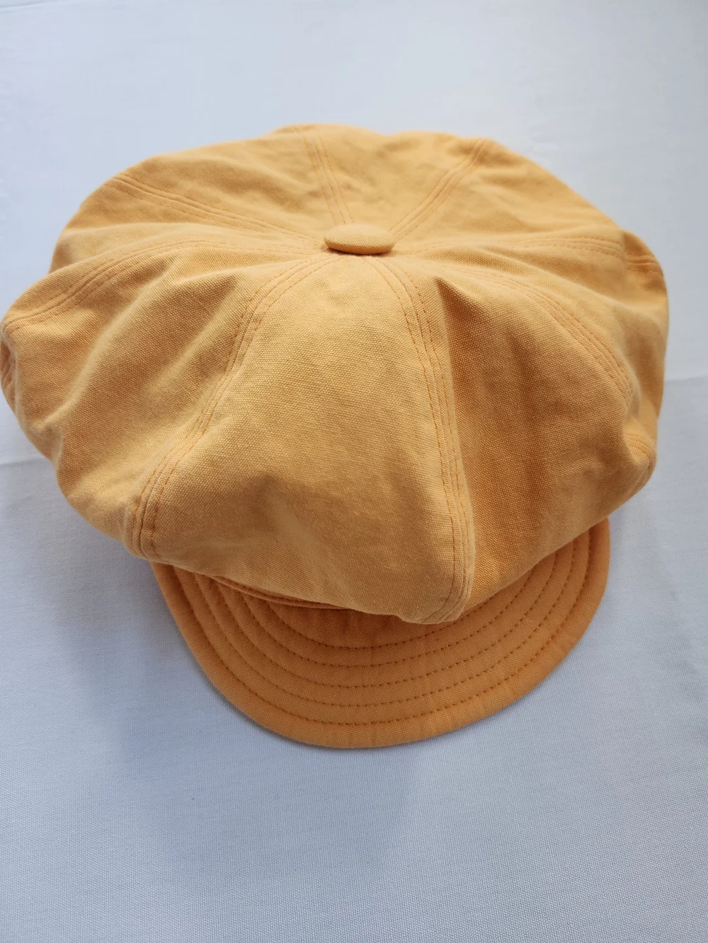 Betmar New York Bright Orange Cotton Baker Boy Cap with Metal Logo Pin